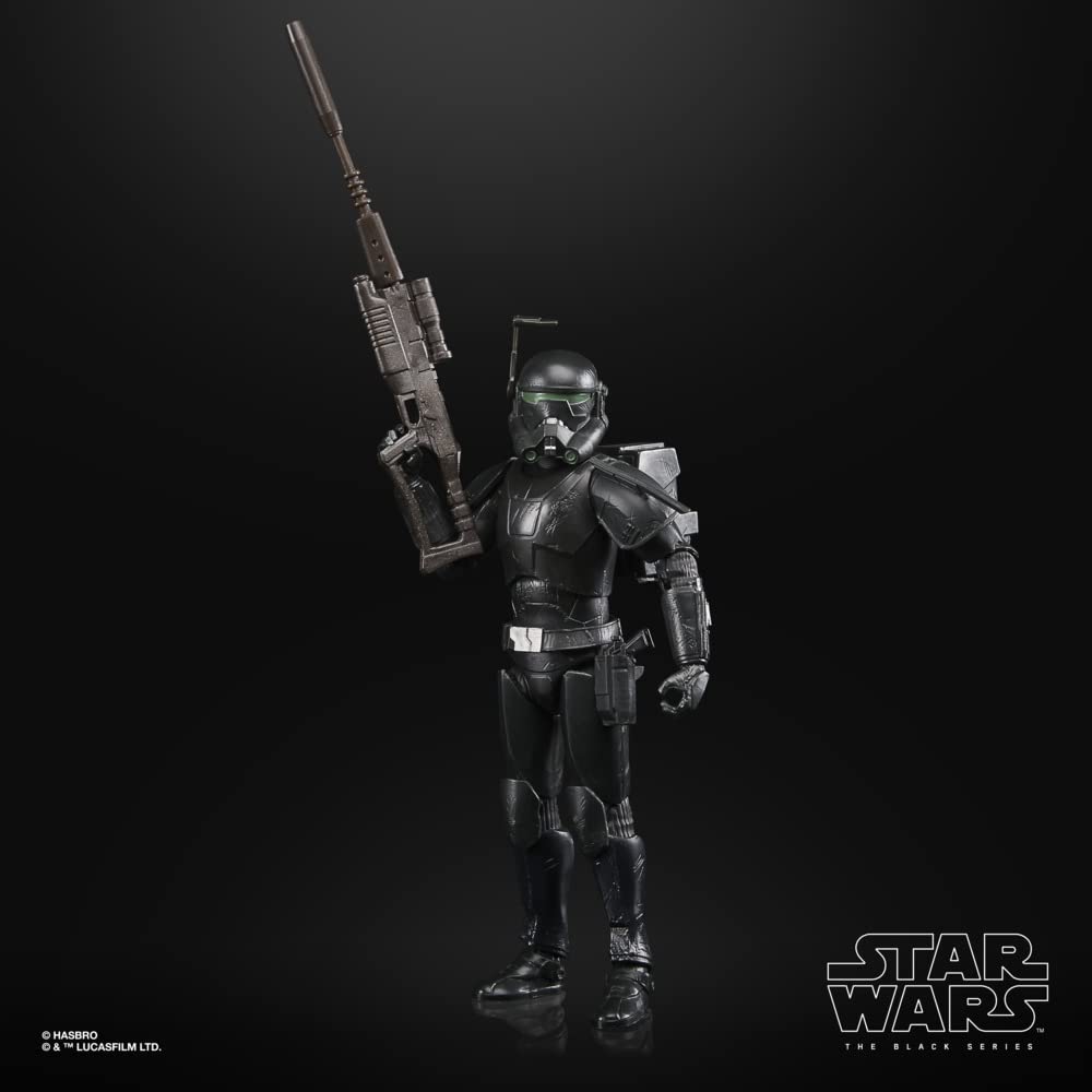 Star Wars Black Series Crosshair Imperial deco enhances collectible presence.