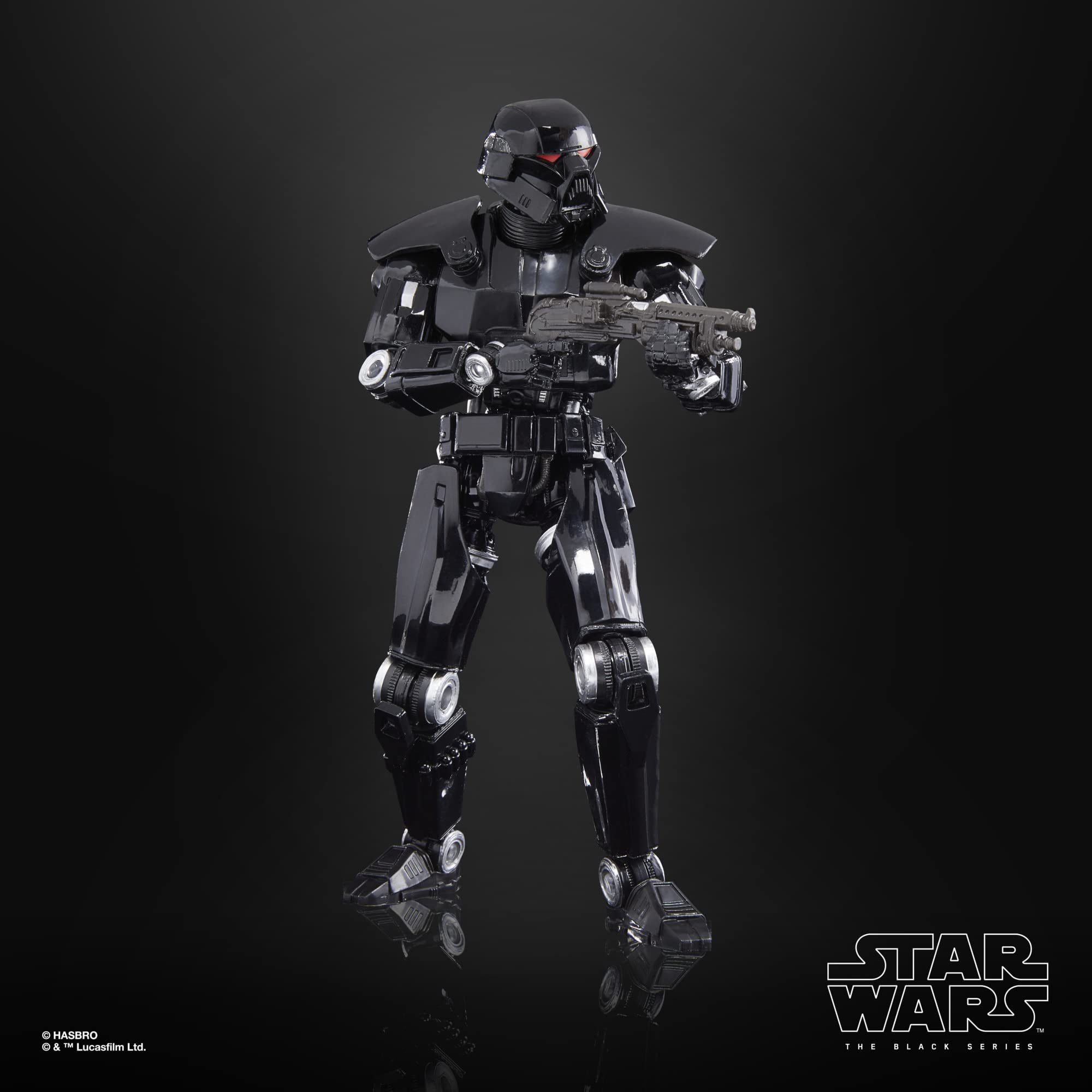 STAR WARS Black Series Dark Trooper detail showcases premium deco.