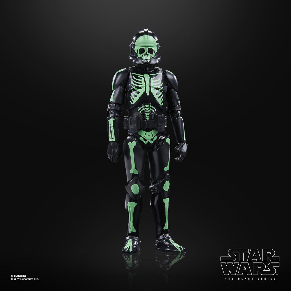 STAR WARS The Black Series packaging and figure with holiday-themed deco.