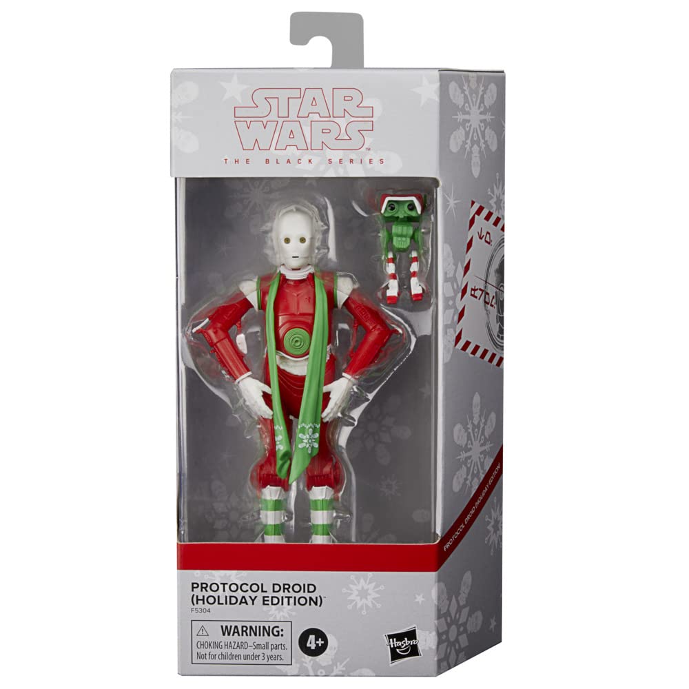 Star Wars Black Series Holiday Protocol Droid figure ready for display and posing