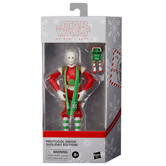 Star Wars Black Series Holiday Protocol Droid figure ready for display and posing