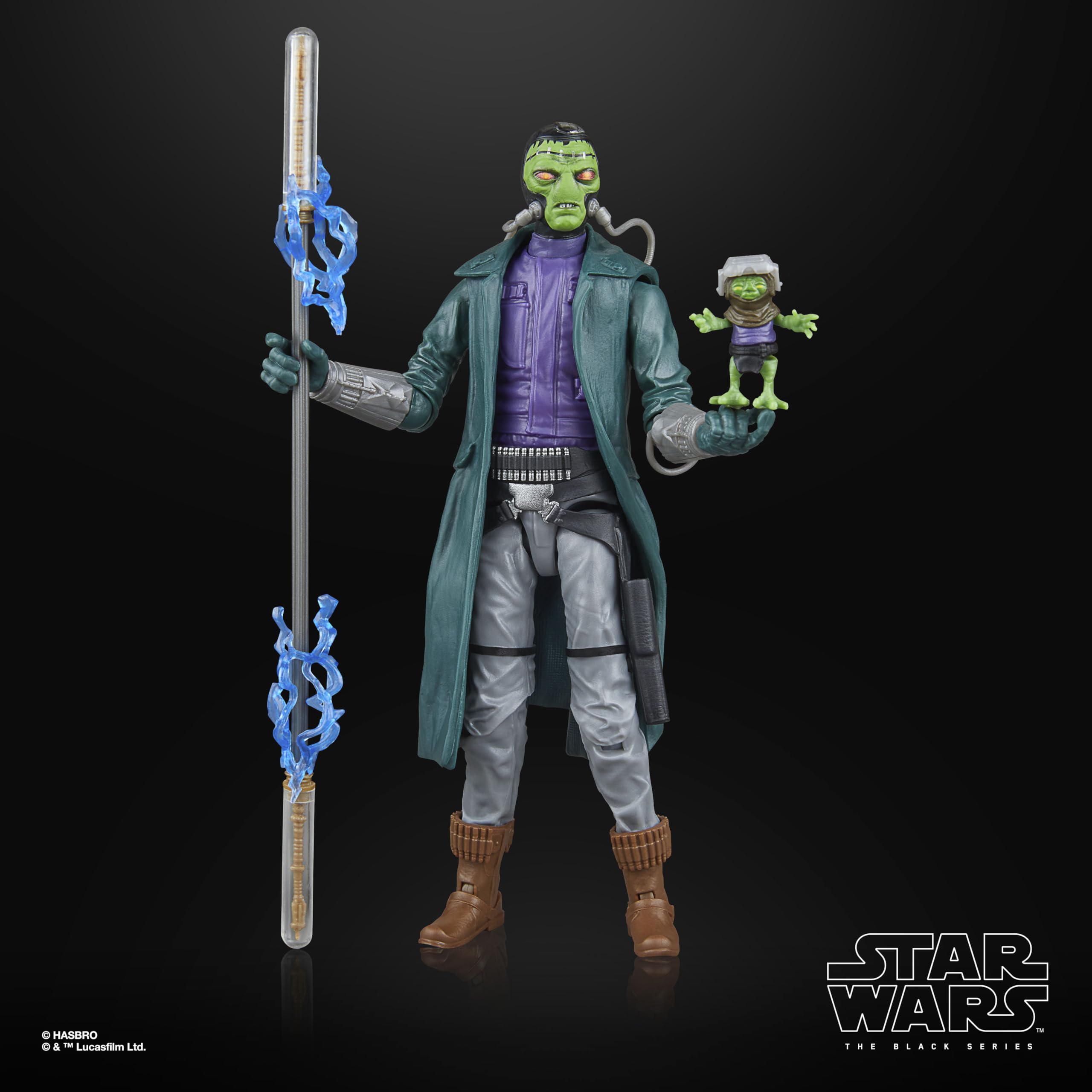 STAR WARS Black Series Inquisitor Duros 2-pack accessories laid out, highlights six included items.