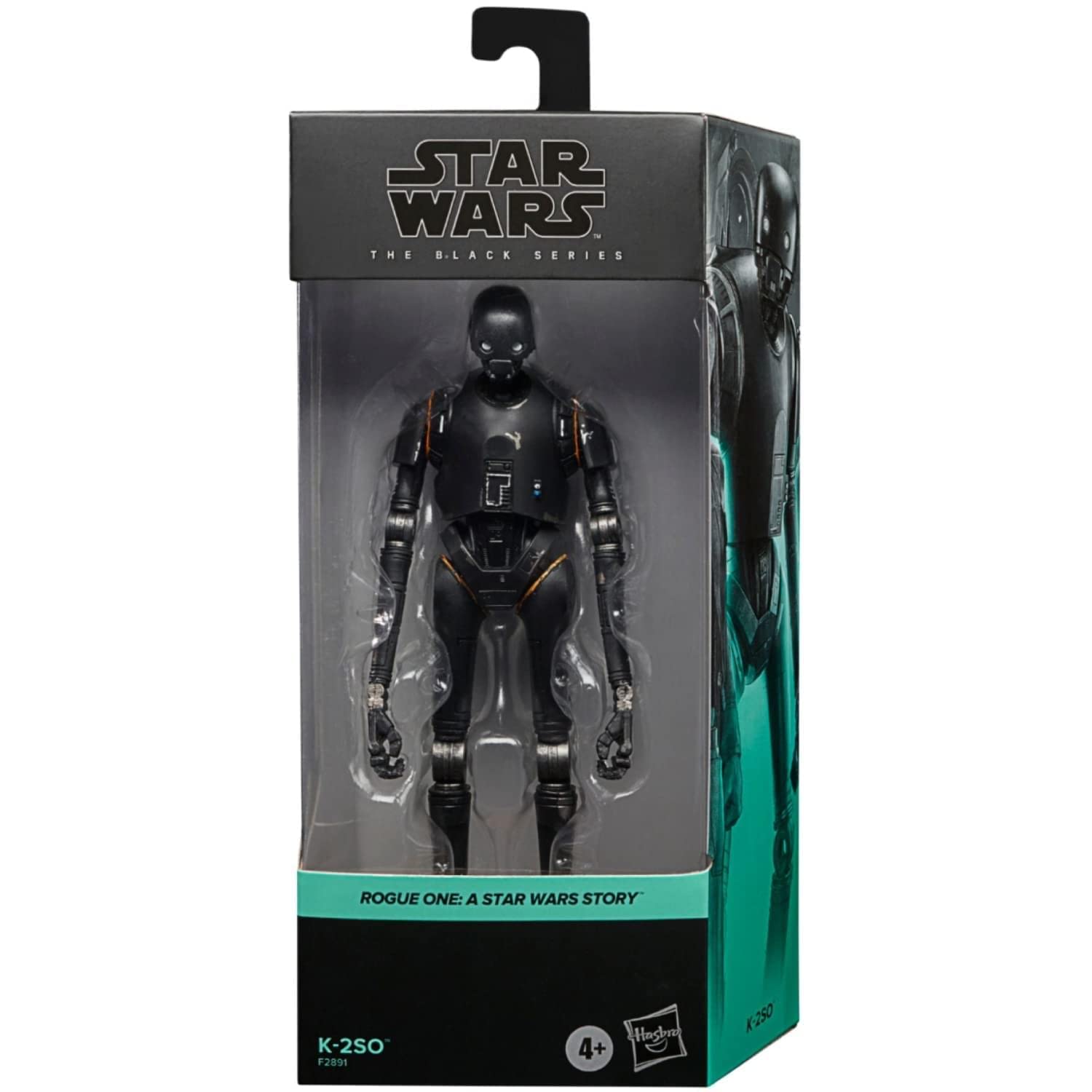 Star Wars Black Series K-2SO detailed paint deco enhances screen-accurate display.