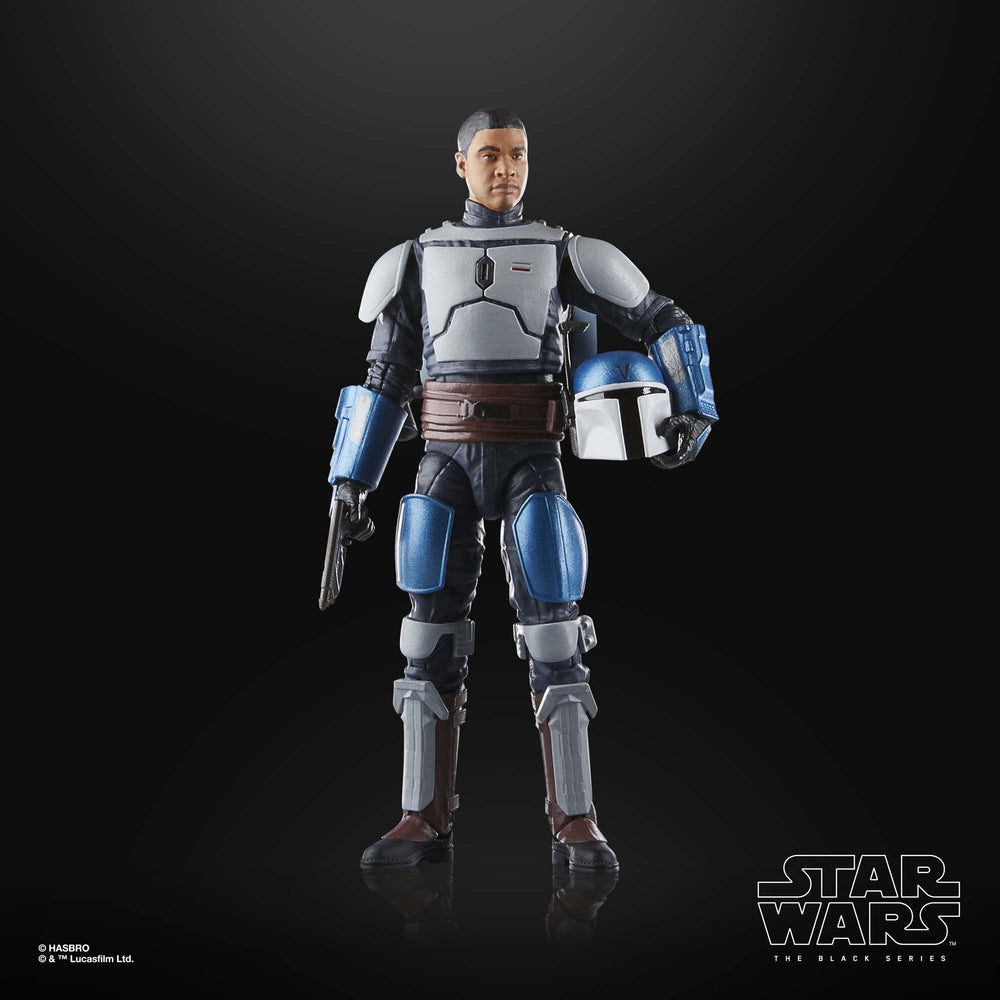 The Black Series Mandalorian Fleet Commander shown in a collectible setup