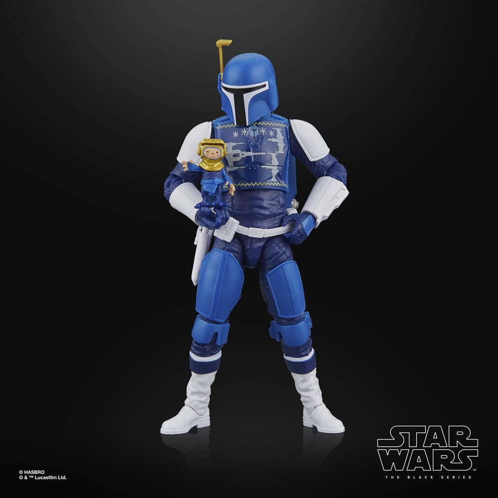 STAR WARS Mandalorian Scout Holiday Edition articulation demonstrated in an action-ready pose.