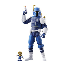 STAR WARS The Black Series Mandalorian Scout Holiday Edition figure front view for display.