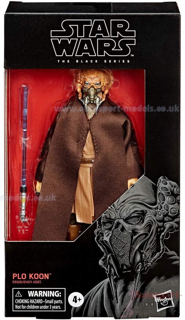 STAR WARS The Black Series Plo Koon display shot shows vibrant detailing.
