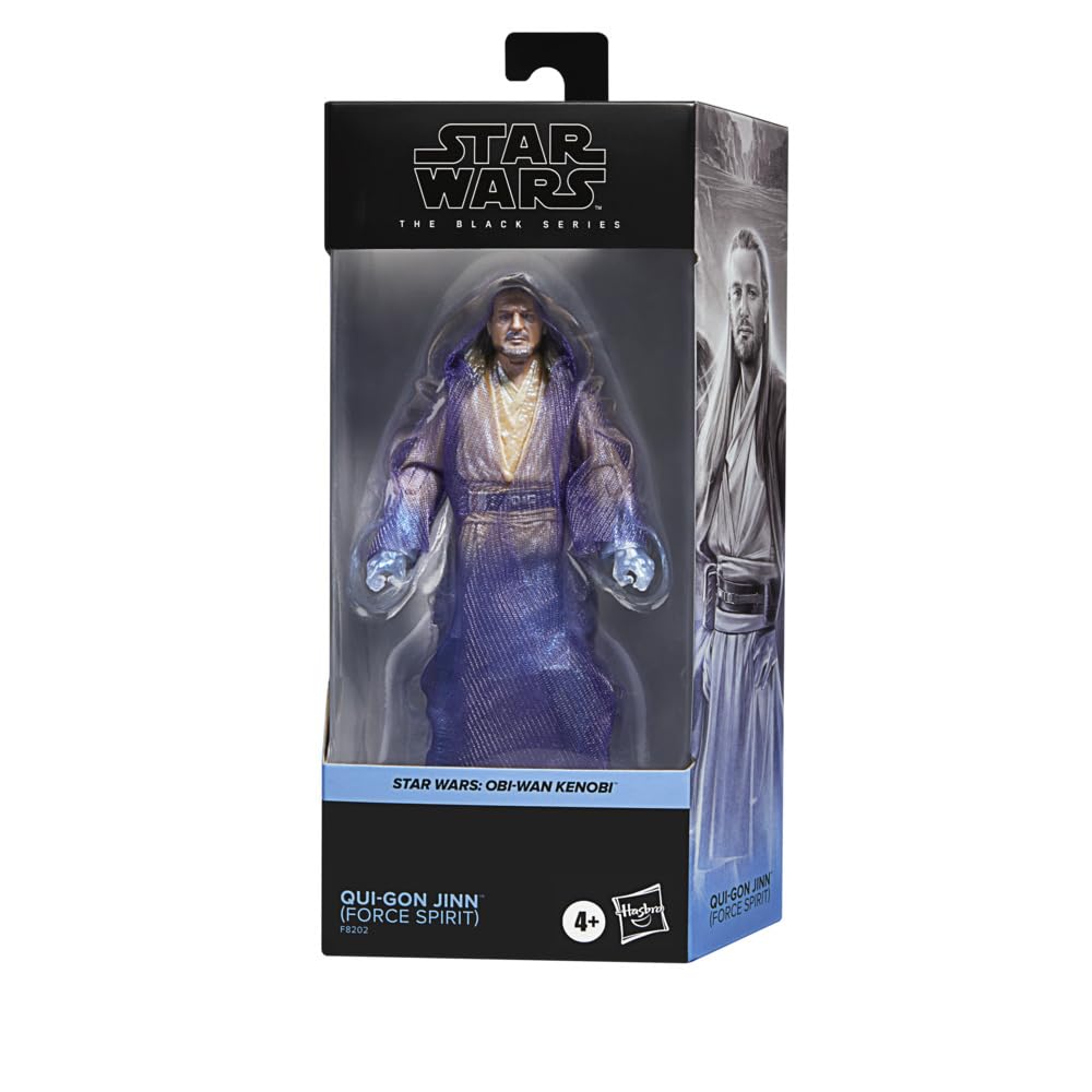 Star Wars Black Series Qui-Gon Jinn Force Spirit figure for display and storytelling.