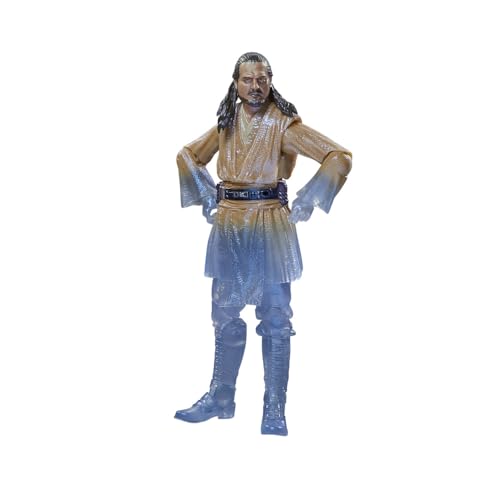 Star Wars Black Series Qui-Gon Jinn Force Spirit sculpt for display-ready posing.