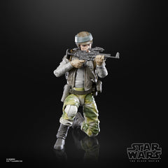 STAR WARS The Black Series Rebel Trooper Endor articulation close-up for pose options.