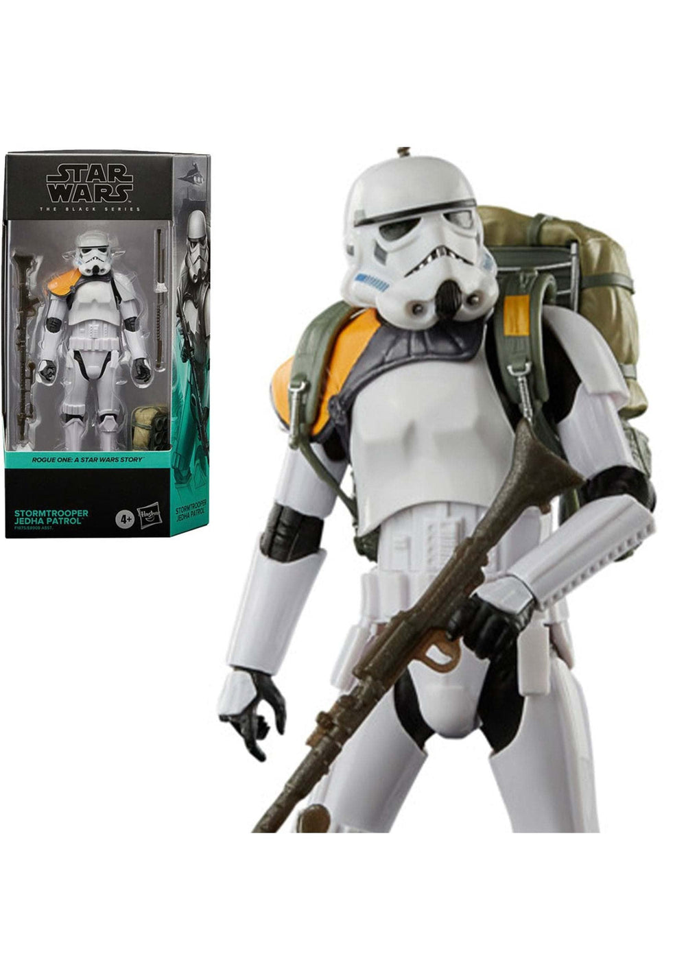 Star Wars The Black Series Stormtrooper Jedha Patrol figure shows premium poseability for dynamic display.