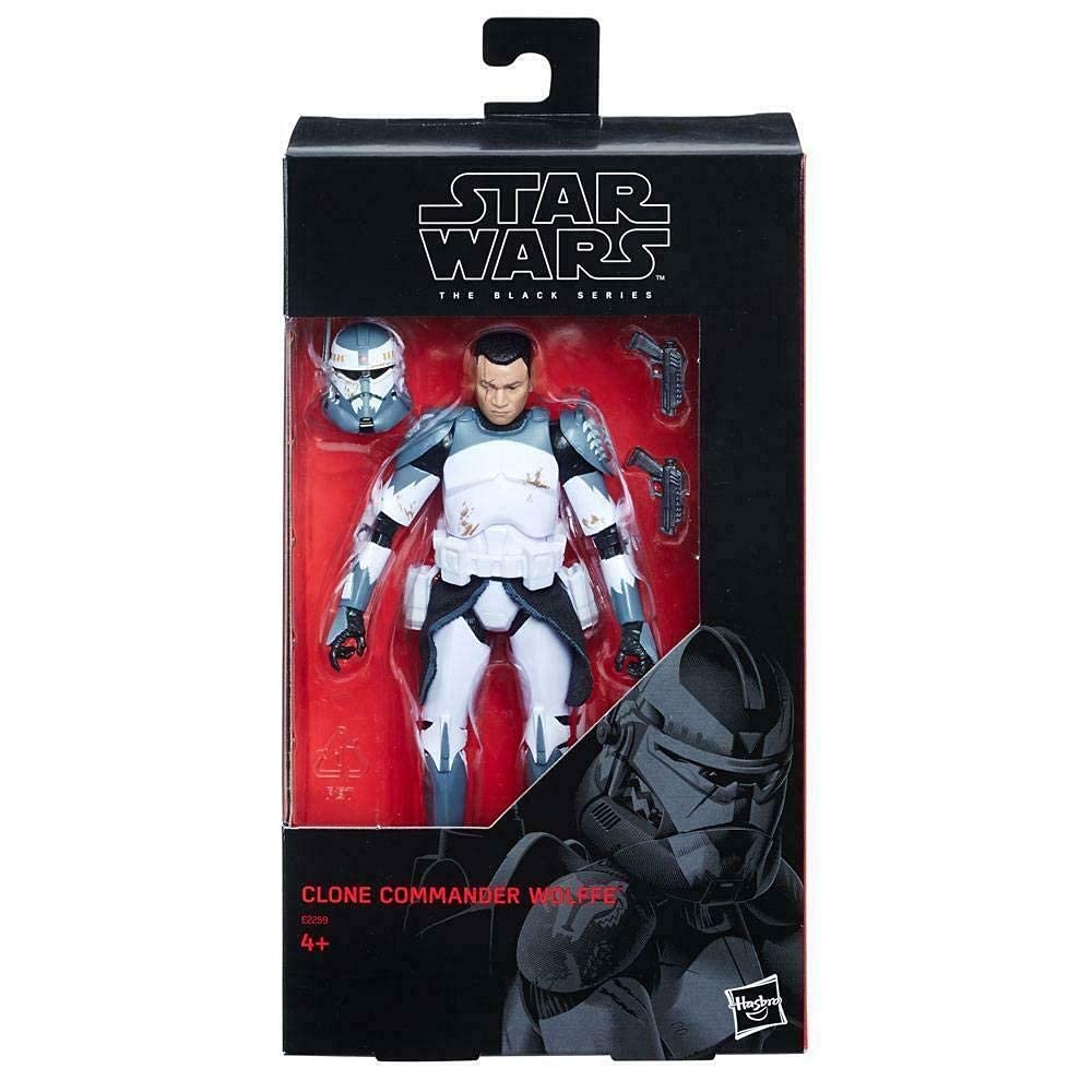 Star Wars Clone Commander Wolffe Black Series figure with premium details for display.