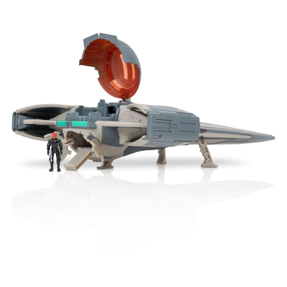 Star Wars Bloodfin Speeder with stand for imaginative micro-vehicle battles.