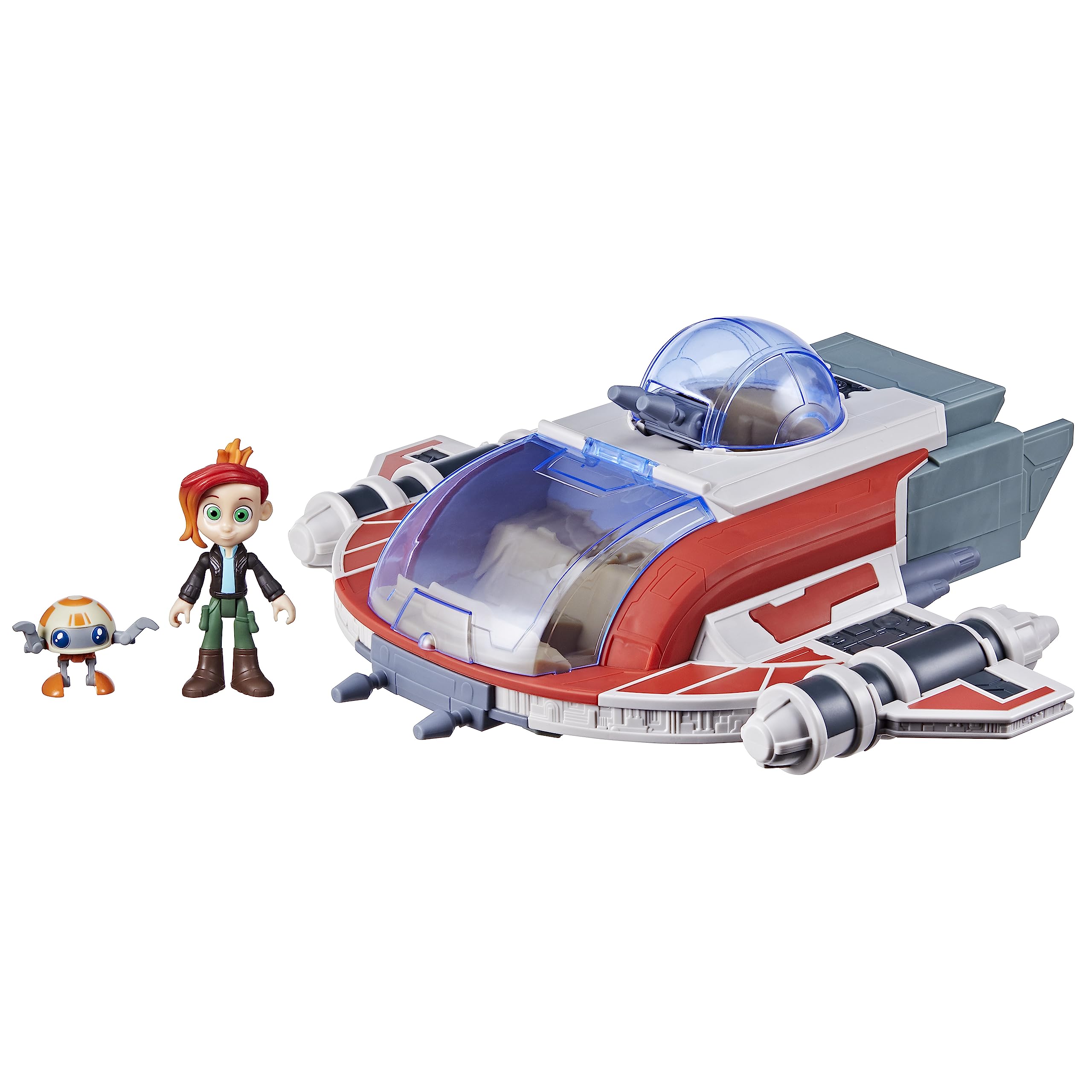 Star Wars Crimson Firehawk cockpit open for easy figure seating and imaginative flight adventures.