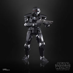 STAR WARS Dark Trooper collection display on shelf with other figures.