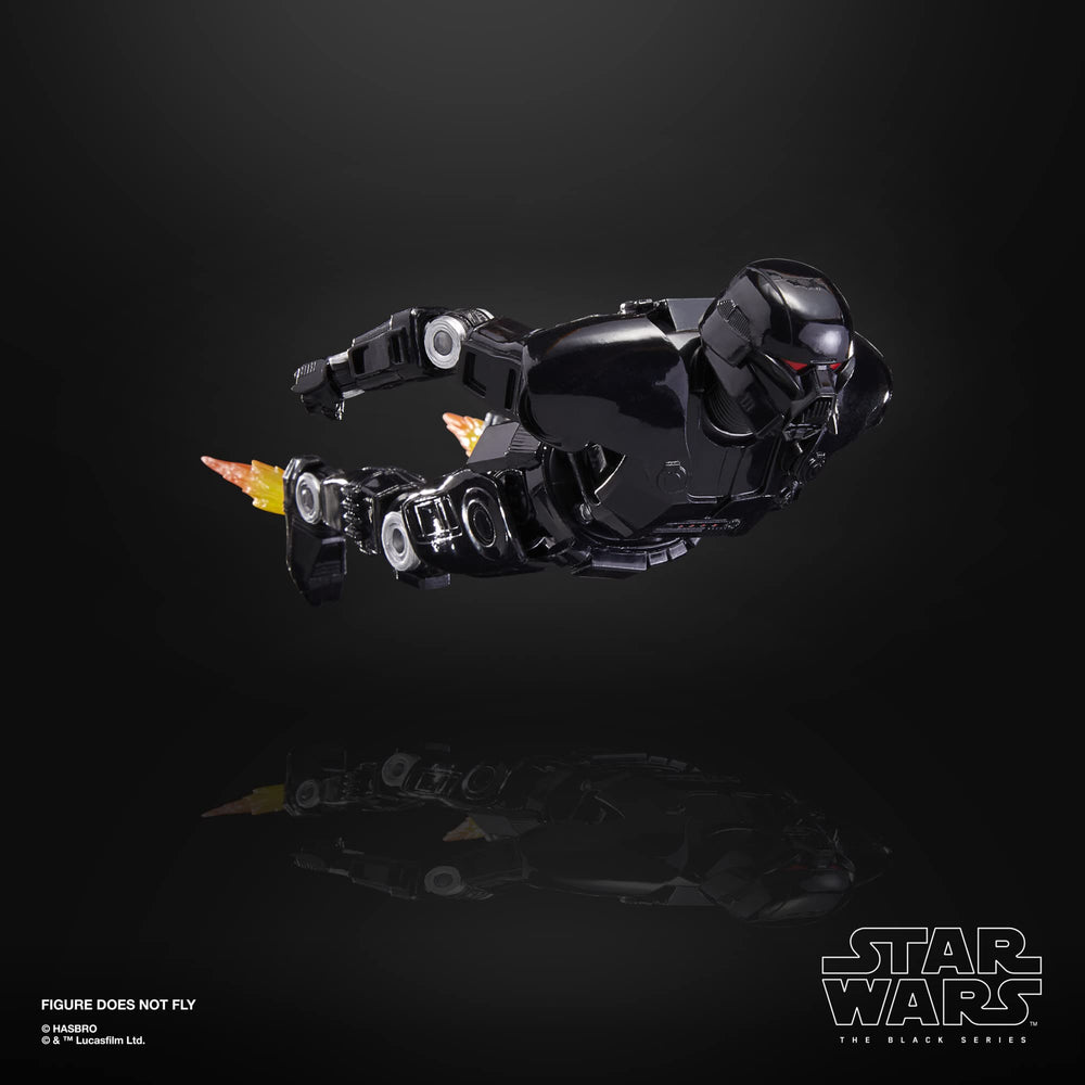 STAR WARS Dark Trooper jet-boots action shot emphasizes dynamic stance.