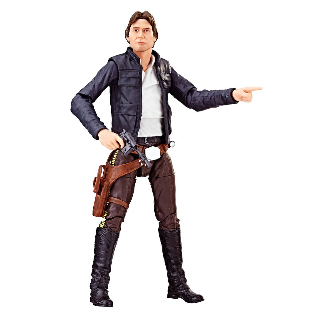STAR WARS E5 Bl Han Solo Action Figure front view, highly detailed for display and collection.