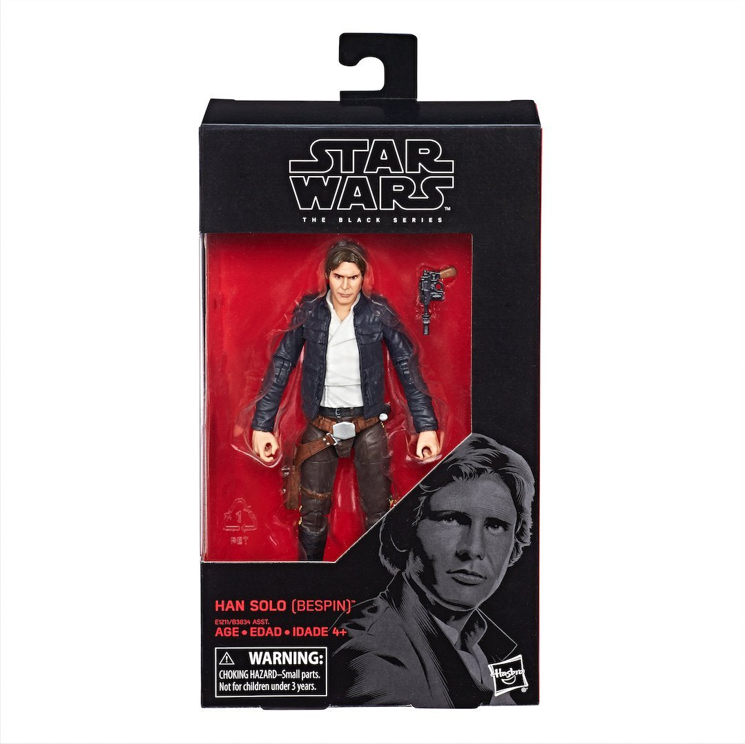 STAR WARS E5 Bl Han Solo Action Figure packaging view, ideal for gift-giving and display.