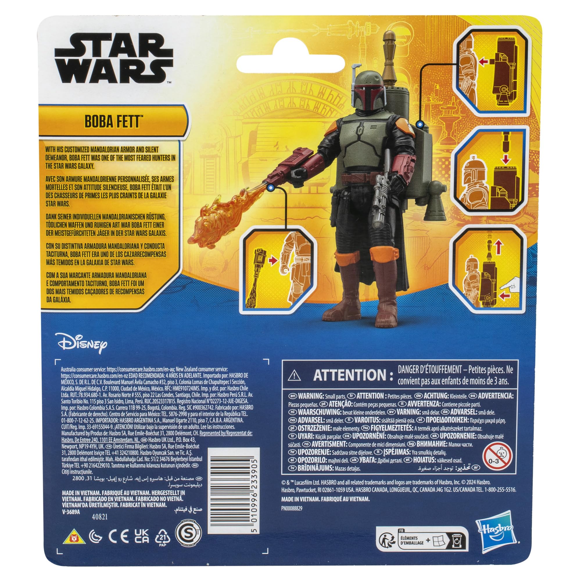 STAR WARS Epic Hero Boba Fett poseable figure stands independently for easy posing
