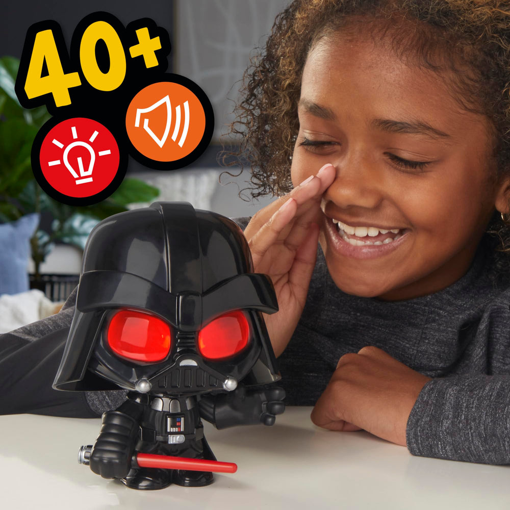 STAR WARS Force N Telling Vader eyebrows poseable for playful expressions.