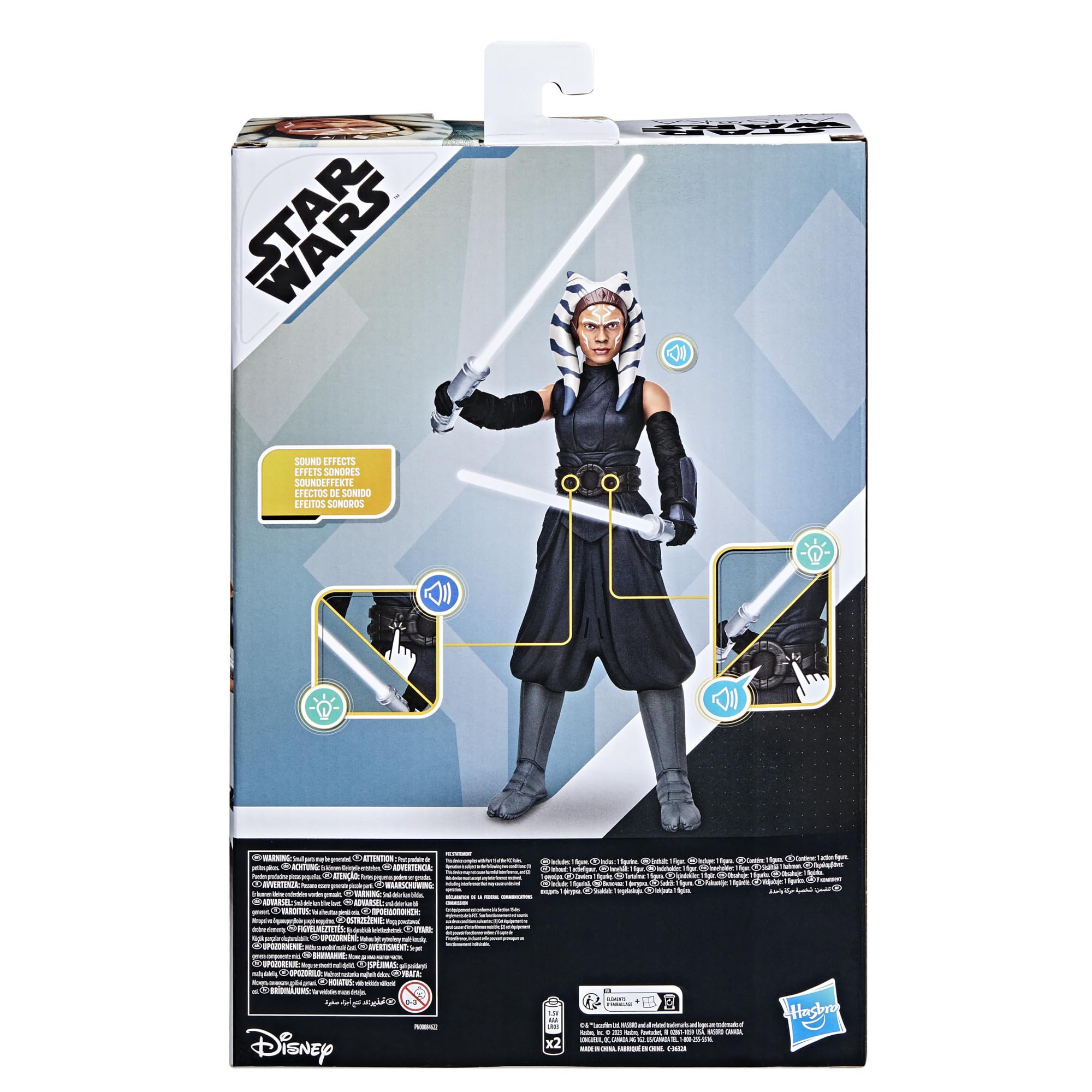 Star Wars 12-inch Ahsoka Tano figure with multiple joints for dynamic posing.