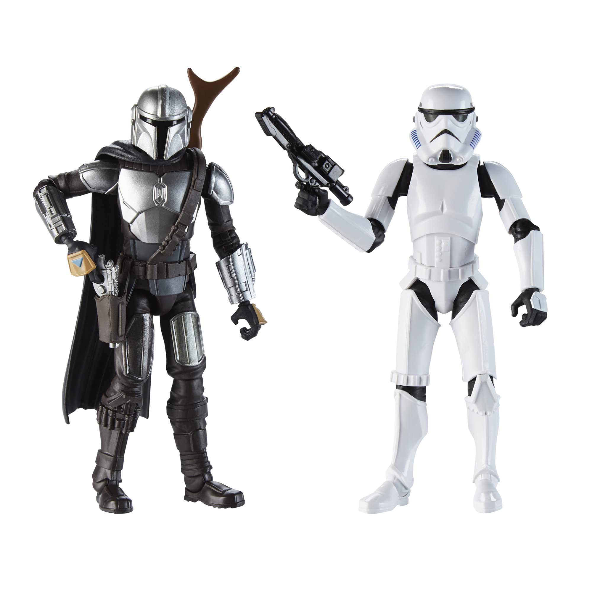 STAR WARS Galaxy of Adventures Mandalorian figure in dynamic pose for imaginative play.