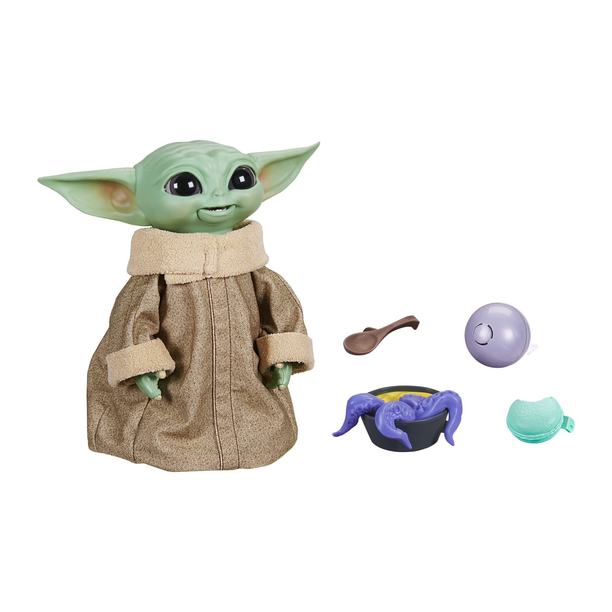 STAR WARS Grogu animatronic displays head and arm movements for interactive play