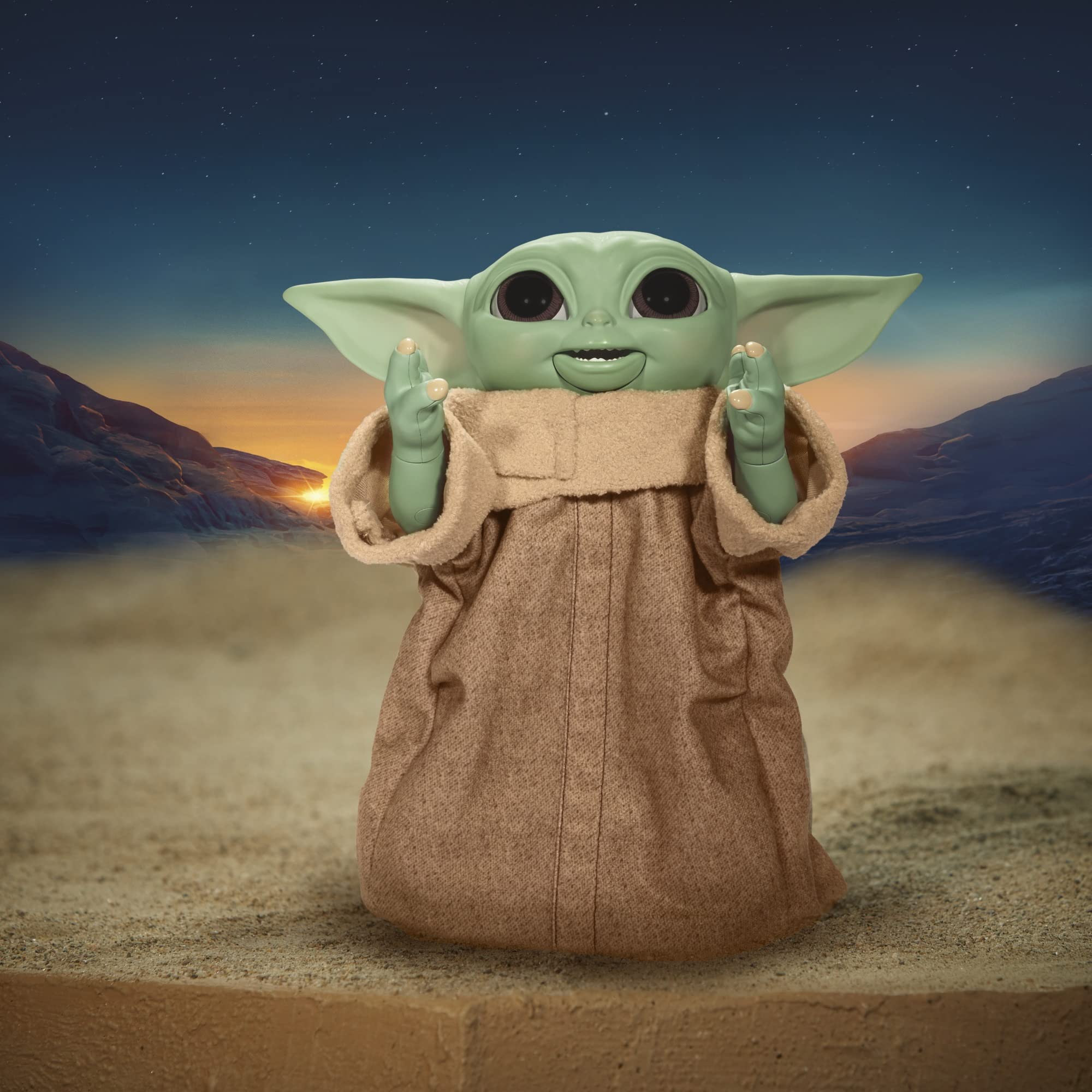 STAR WARS Grogu reaches up to be held, inviting cuddly interactions