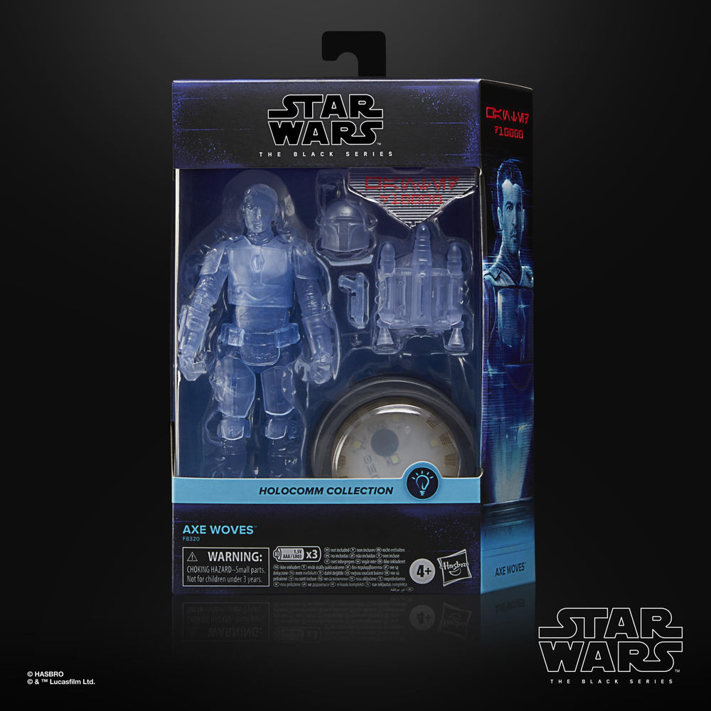 STAR WARS Holocomm light-up holopuck illuminates Axe Woves for dramatic display.