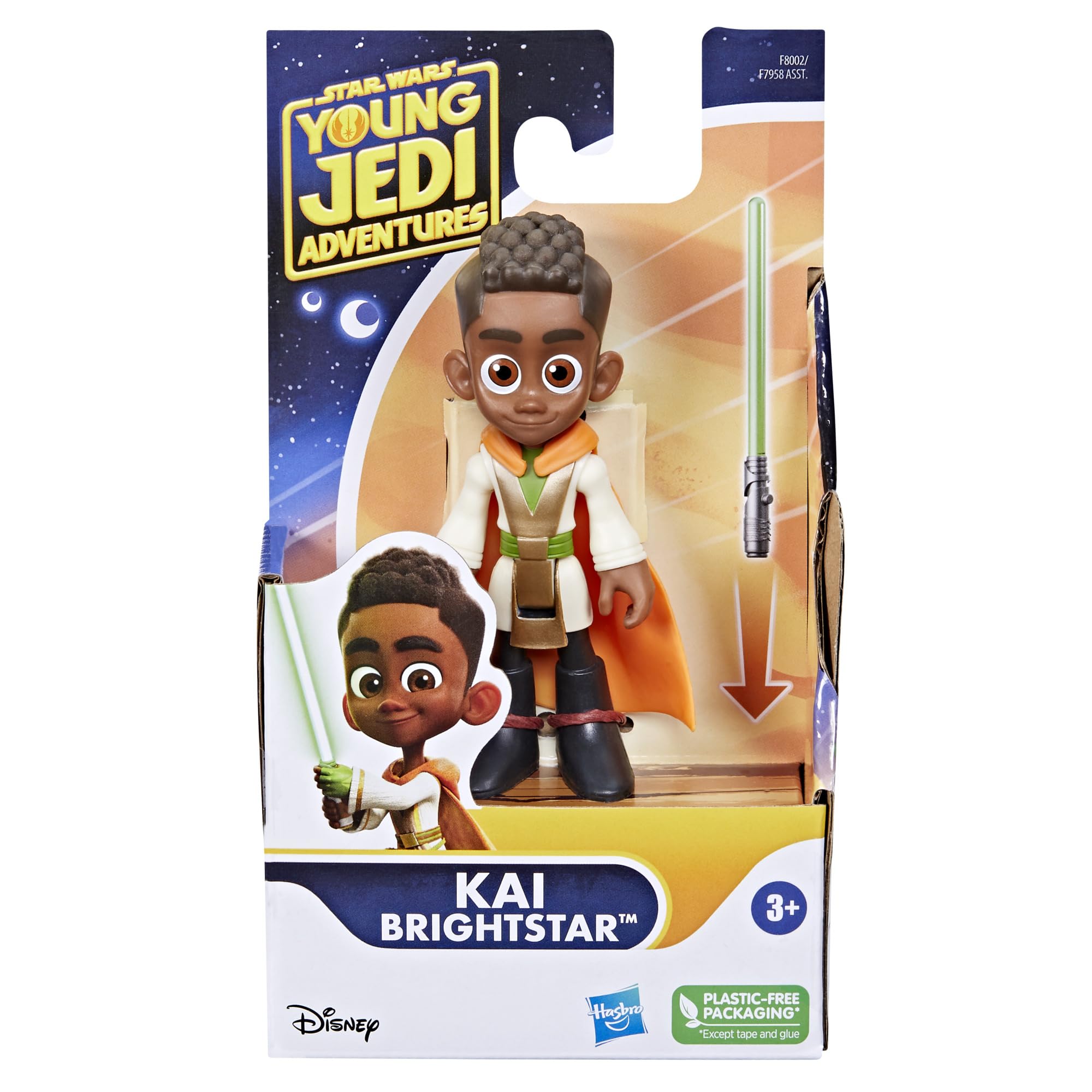 Kai Brightstar with green lightsaber for dynamic pretend battles.