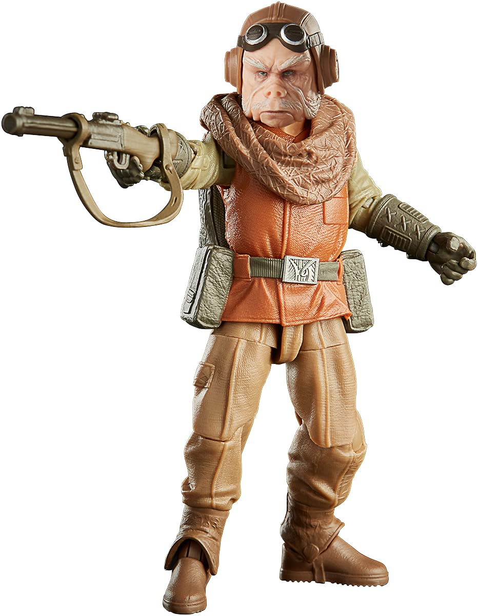 STAR WARS Kuiil figure articulation pose highlights flexible joints for dynamic action.