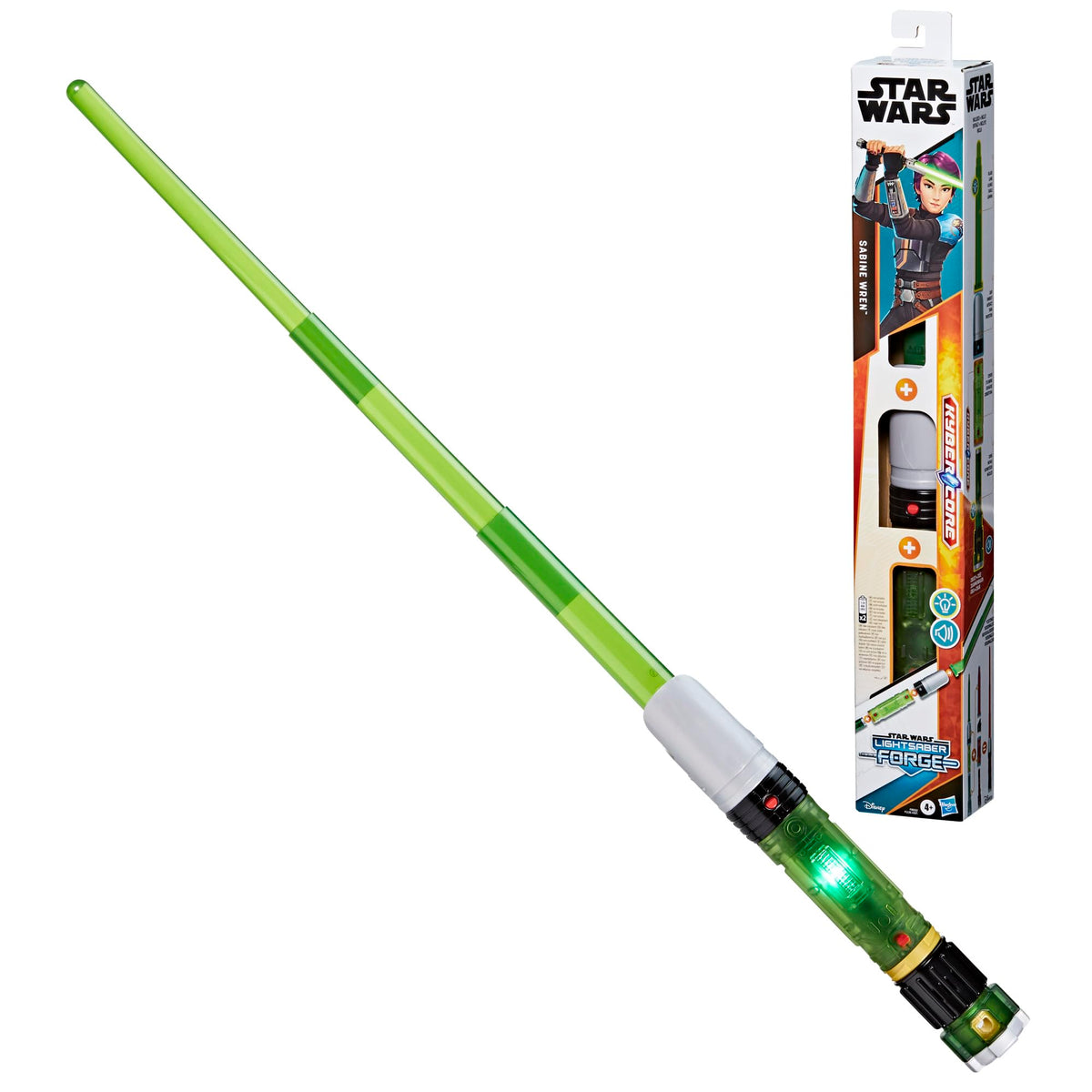 STAR WARS Lightsaber Forge Kyber Core Sabine Wren extendable green blade for epic duels