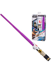 STAR WARS Lightsaber Forge Mace Windu extendable blade for imaginative battles and roleplay.