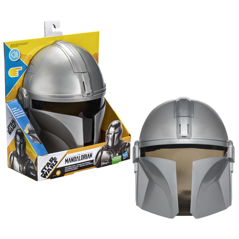Star Wars Mandalorian Electronic Mask front view for immersive cosplay and storytelling