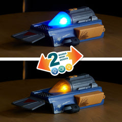 STAR WARS Mandalorian gauntlet button press delivers whistling-birds sounds.