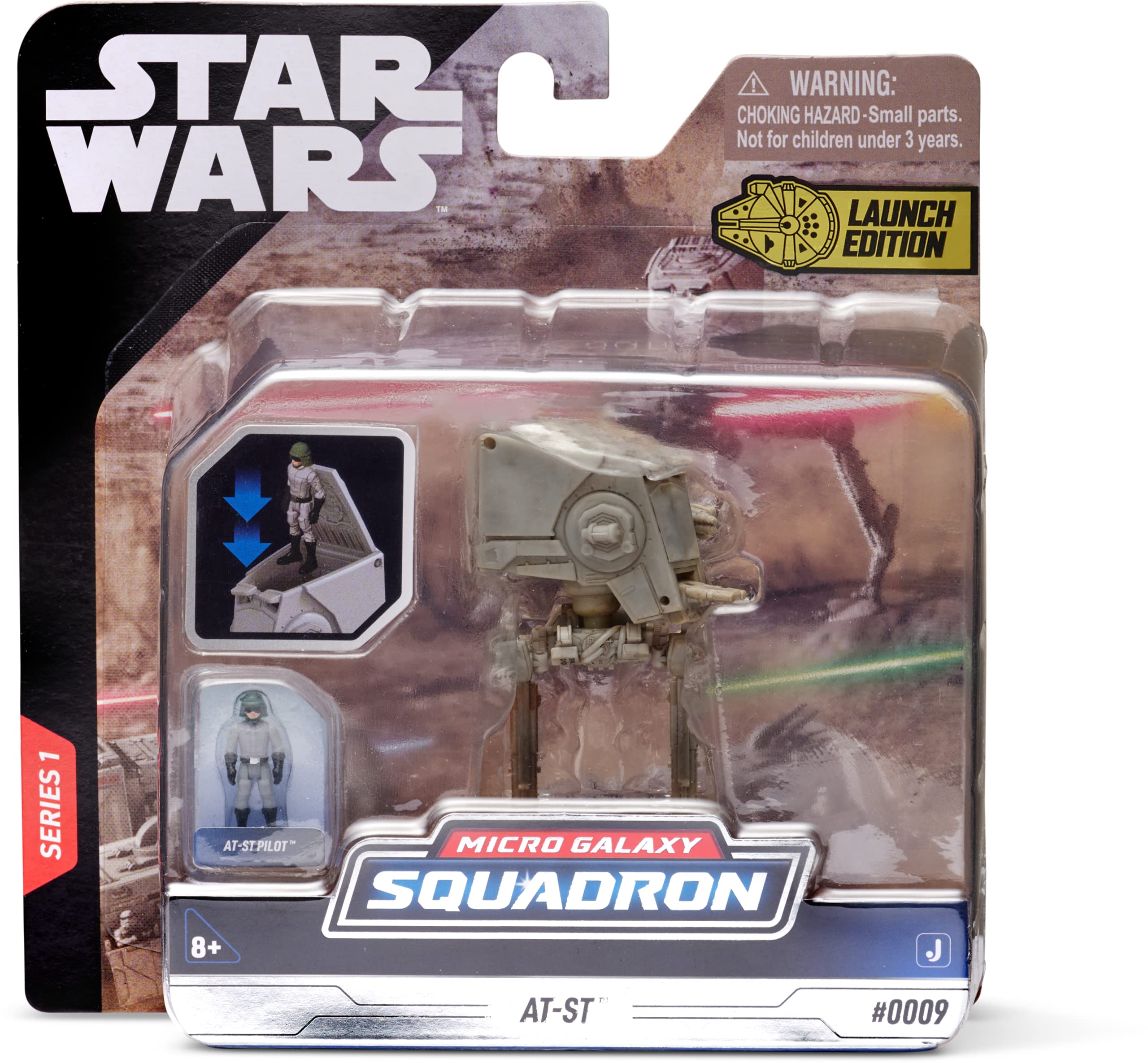 Star Wars Micro Galaxy AT-ST 3-inch vehicle cannon detail for authentic battle look.