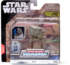 Star Wars Micro Galaxy AT-ST 3-inch vehicle cannon detail for authentic battle look.