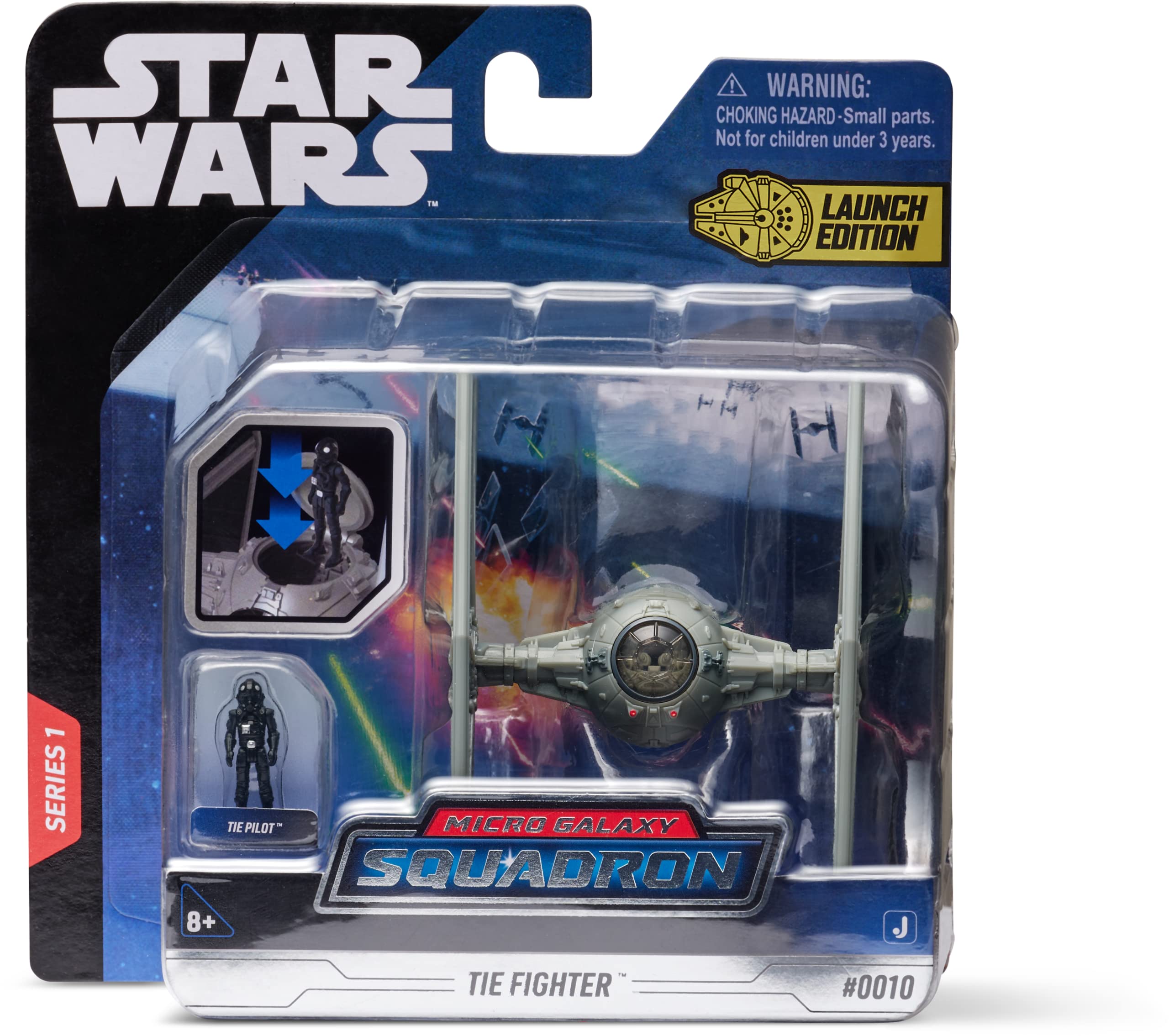 Star Wars Micro Galaxy TIE Fighter with removable wings for versatile display.