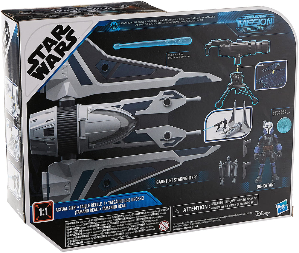 Star Wars Mission Fleet Bo-Katan Gauntlet Starfighter ready for space adventures