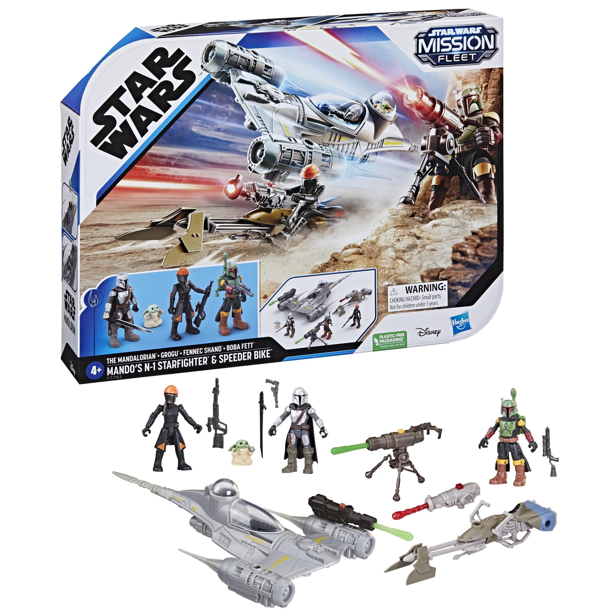 STAR WARS Mission Fleet Mandalorian N-1 Starfighter cockpit scene for space adventures