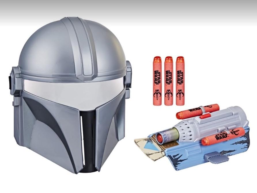 Star Wars NERF Mandalorian rocket gauntlet in action for roleplay and quick dart launches.