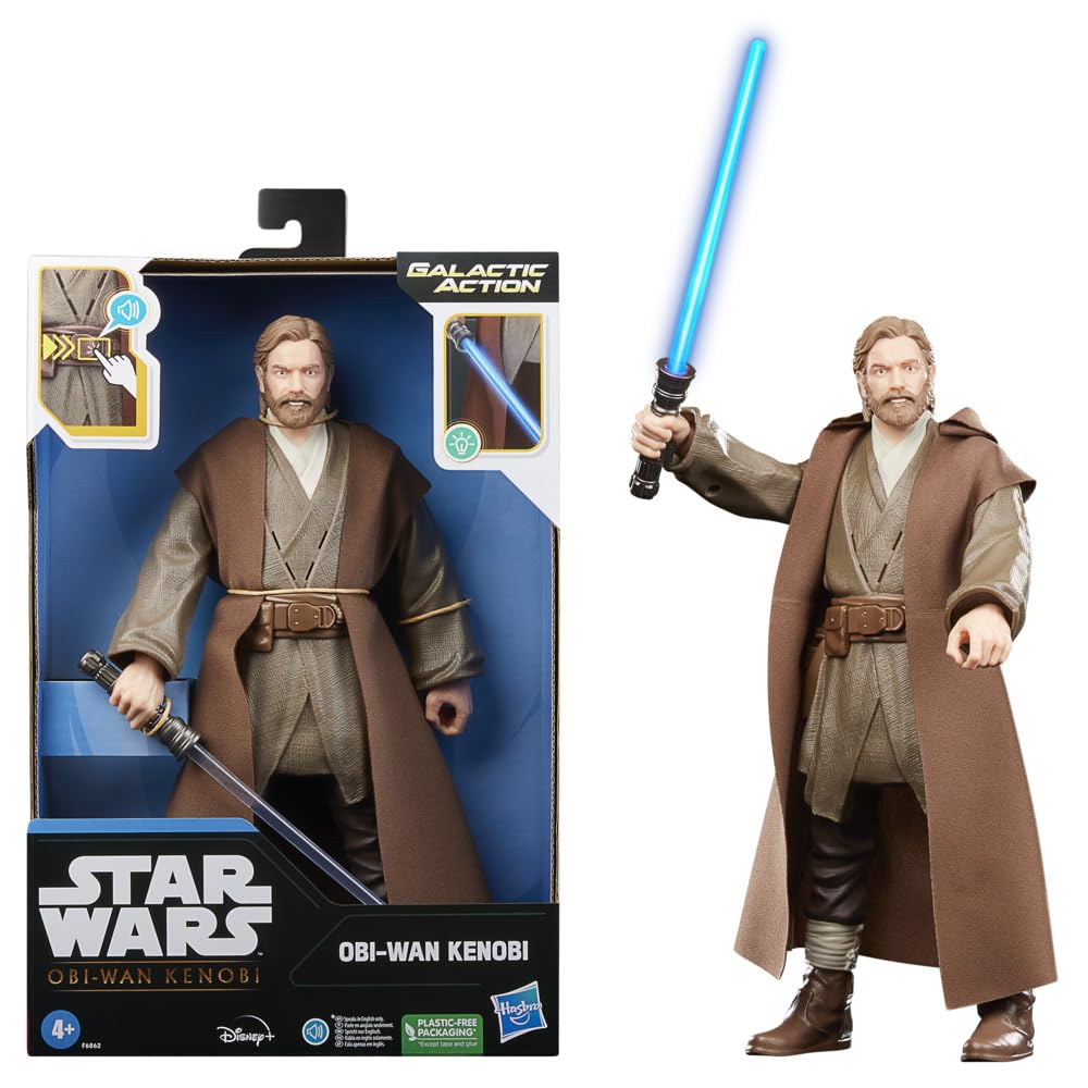 STAR WARS Obi-Wan Kenobi figure for imaginative play with interactive lights and phrases