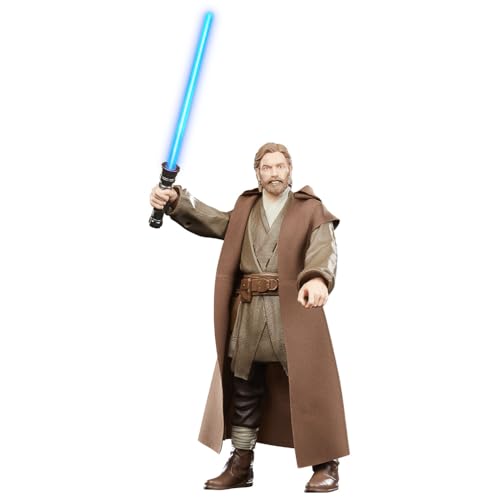STAR WARS Obi-Wan Kenobi figure showing glowing blue lightsaber for action play