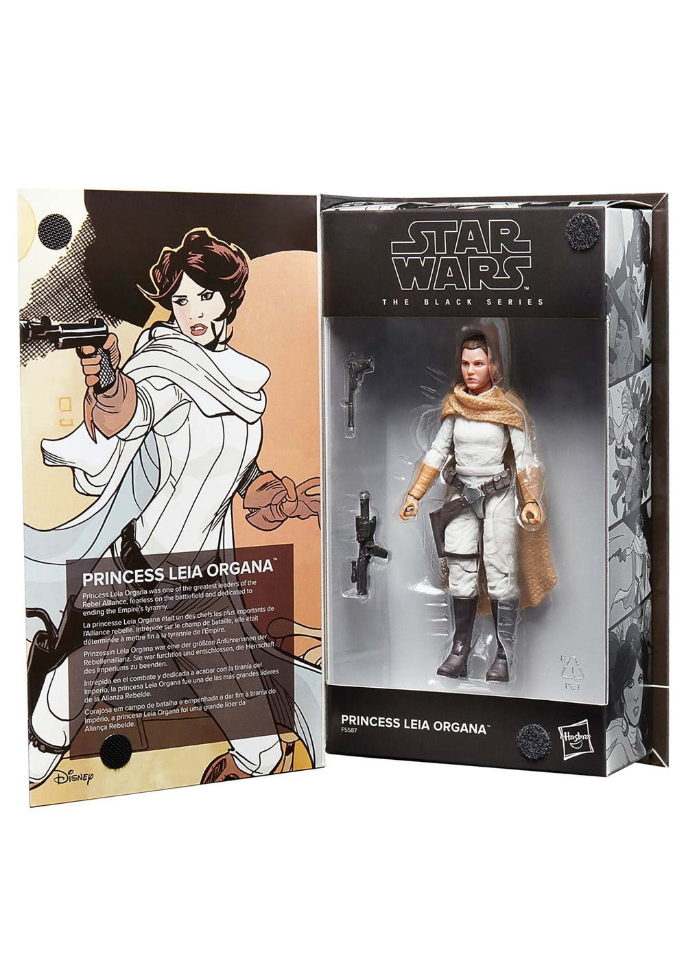 Star Wars Princess Leia packaging display-ready for easy shelving.