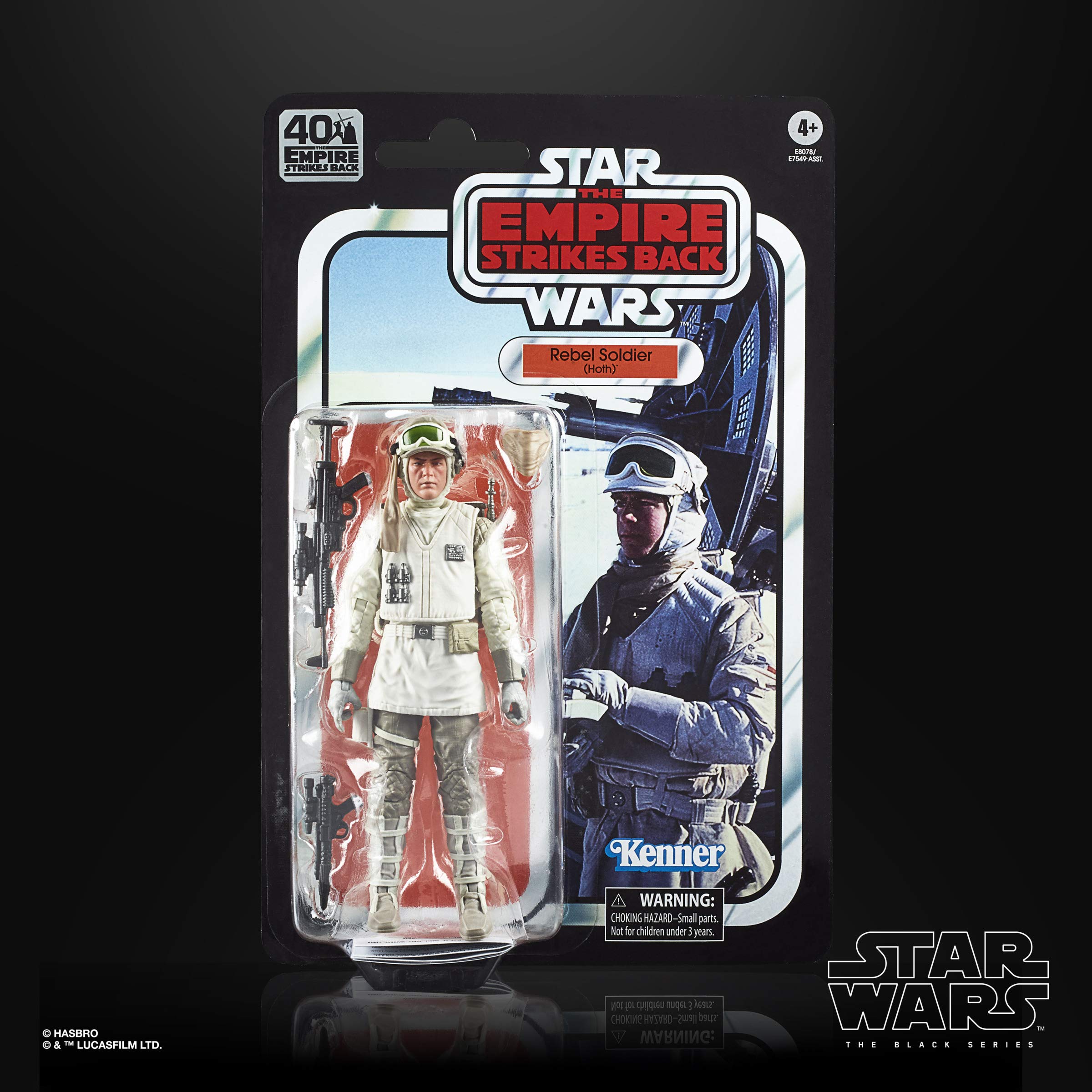 STAR WARS The Black Series Hoth rebel soldier figure on a collectible shelf.