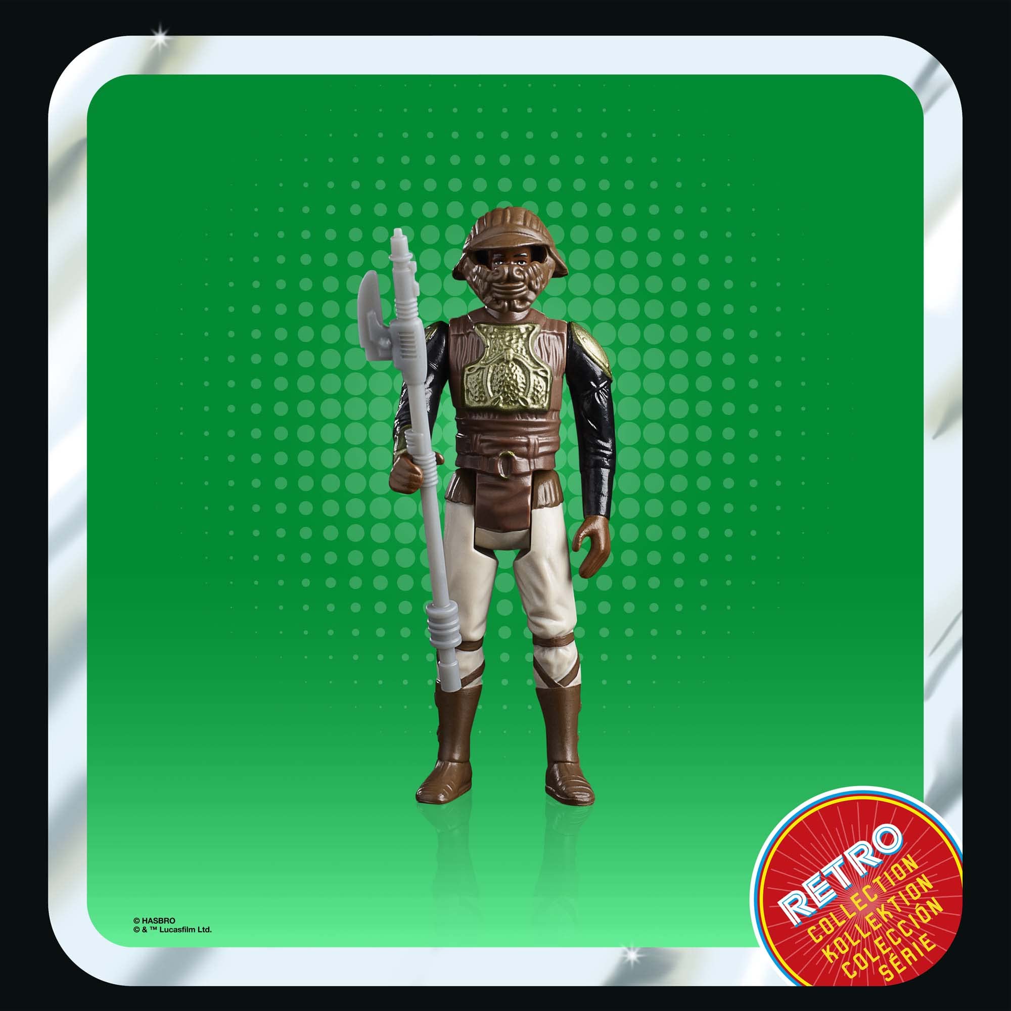 STAR WARS Lando Skiff Guard figure with five-point articulation enables dynamic poses.