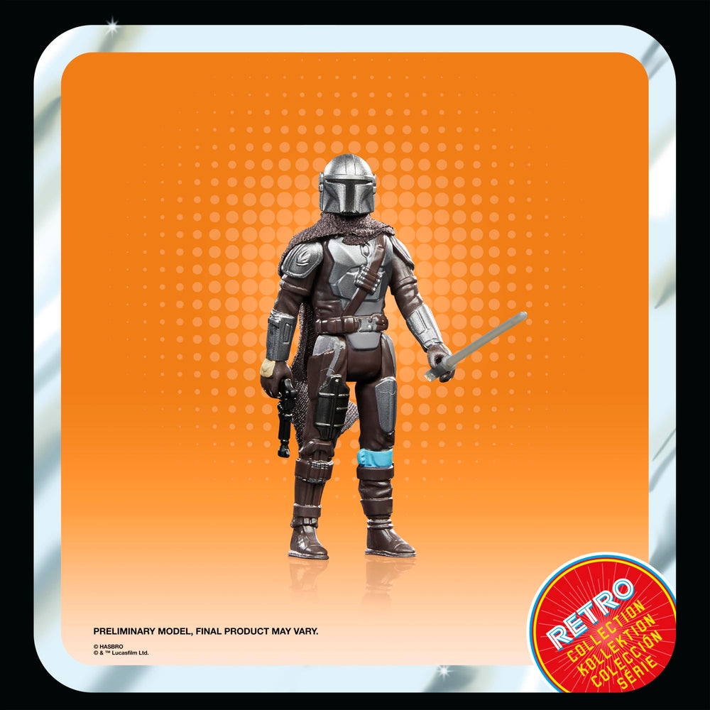 STAR WARS Retro Collection Mandalorian figure with Kenner-inspired detailing for vivid display.