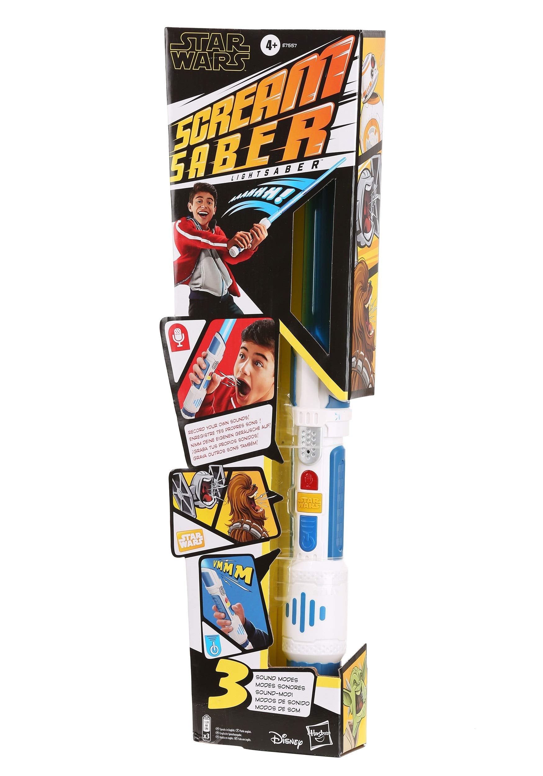 STAR WARS Scream Saber brown handle close-up for kid-friendly battles