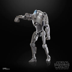STAR WARS The Black Series Super Battle Droid cannon-fire display option.