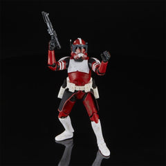 STAR WARS Clone Commander Fox battle-ready stance for shelf display